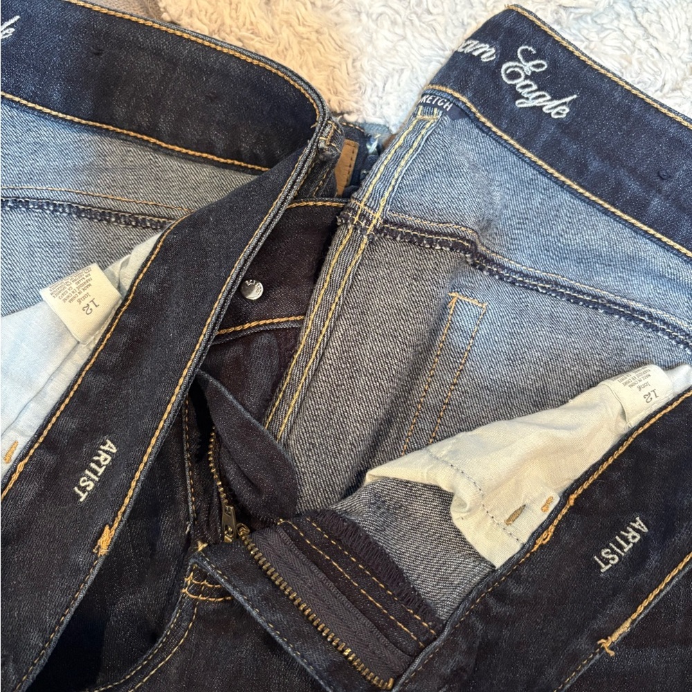 American Eagle  2 pair of Artist  jeans size 12L.
